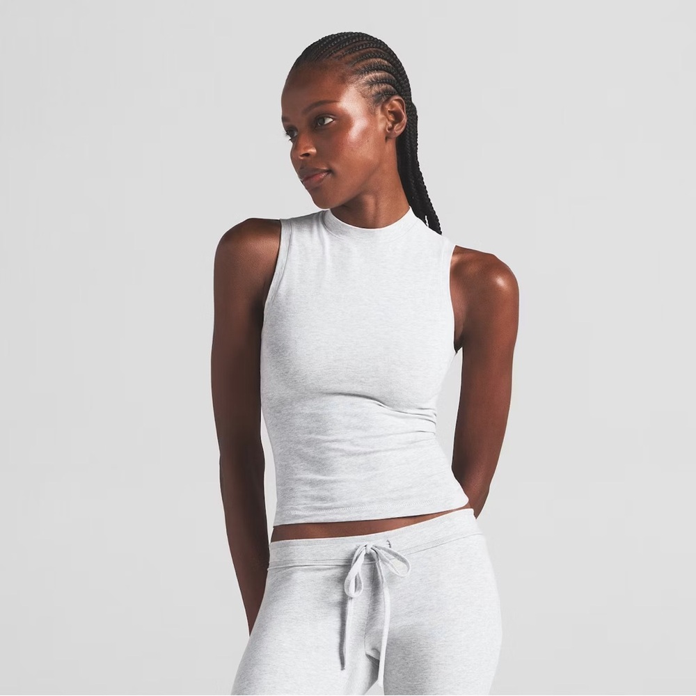 SKIMS Cotton Jersey Mock Neck Tank